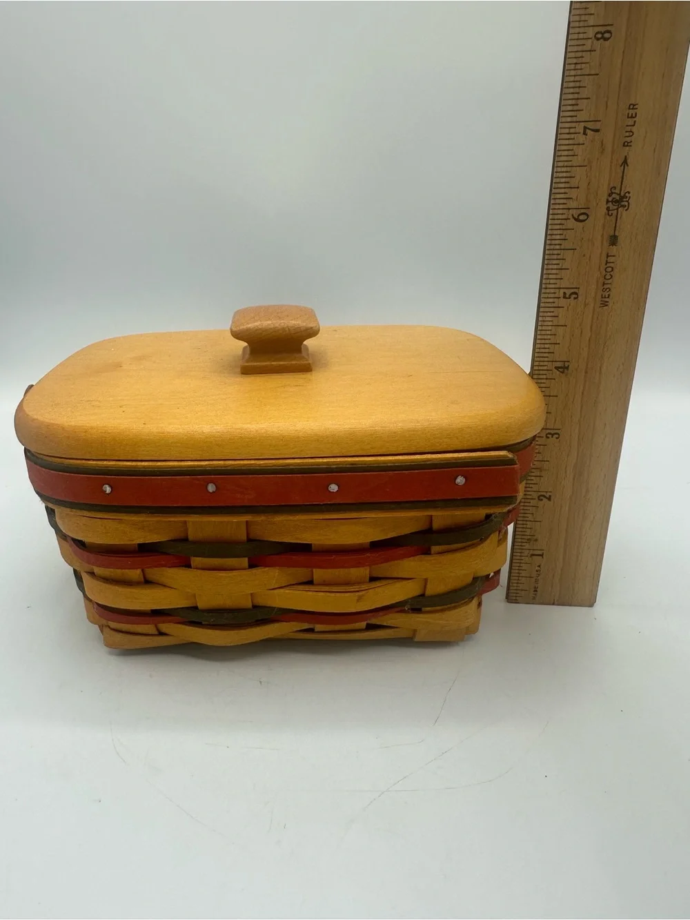 Longaberger 1997 All American Patriot Basket Combo Handle Lid Plastic Liner